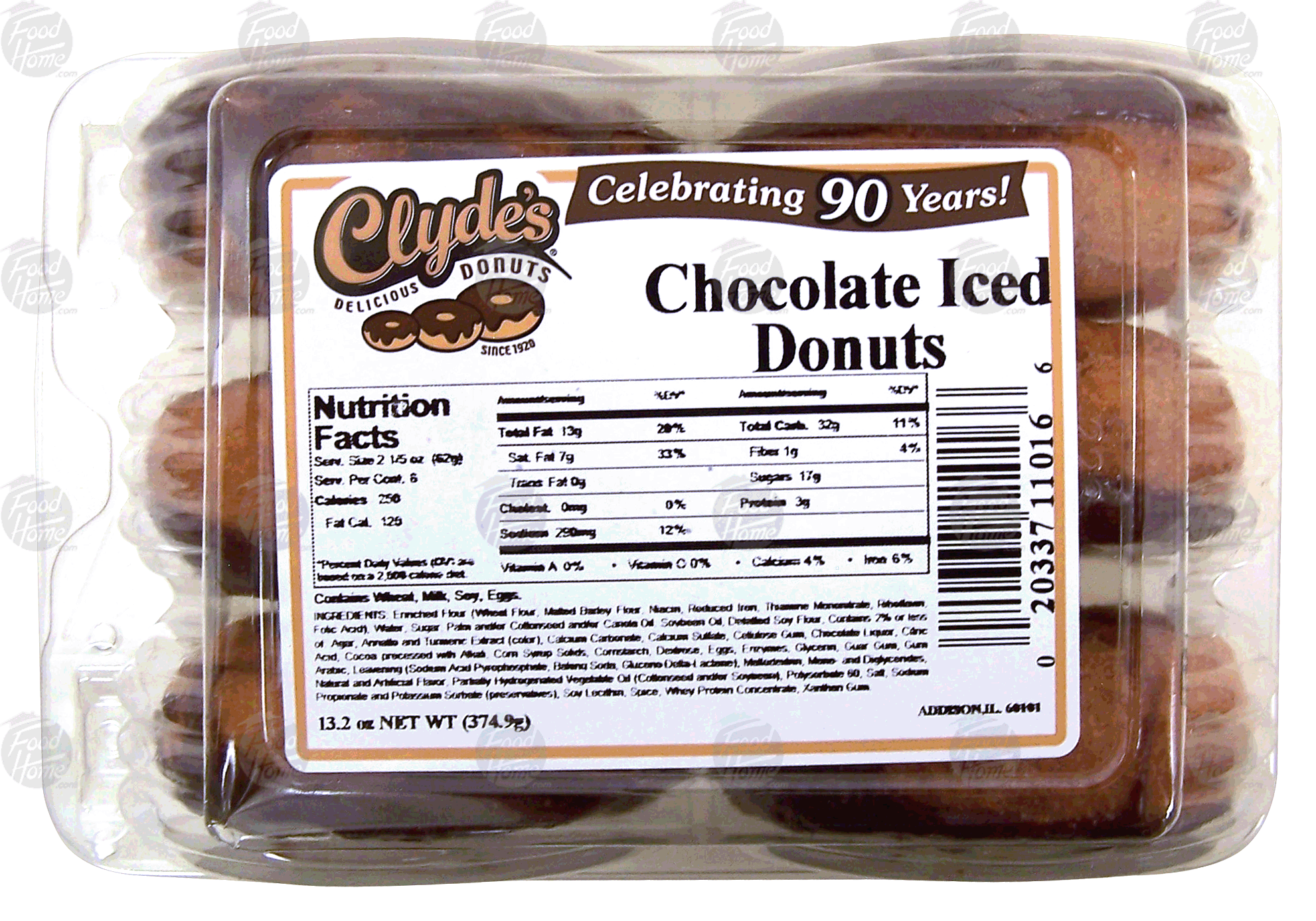 Clyde's  chocolate iced donuts, 6-count Full-Size Picture